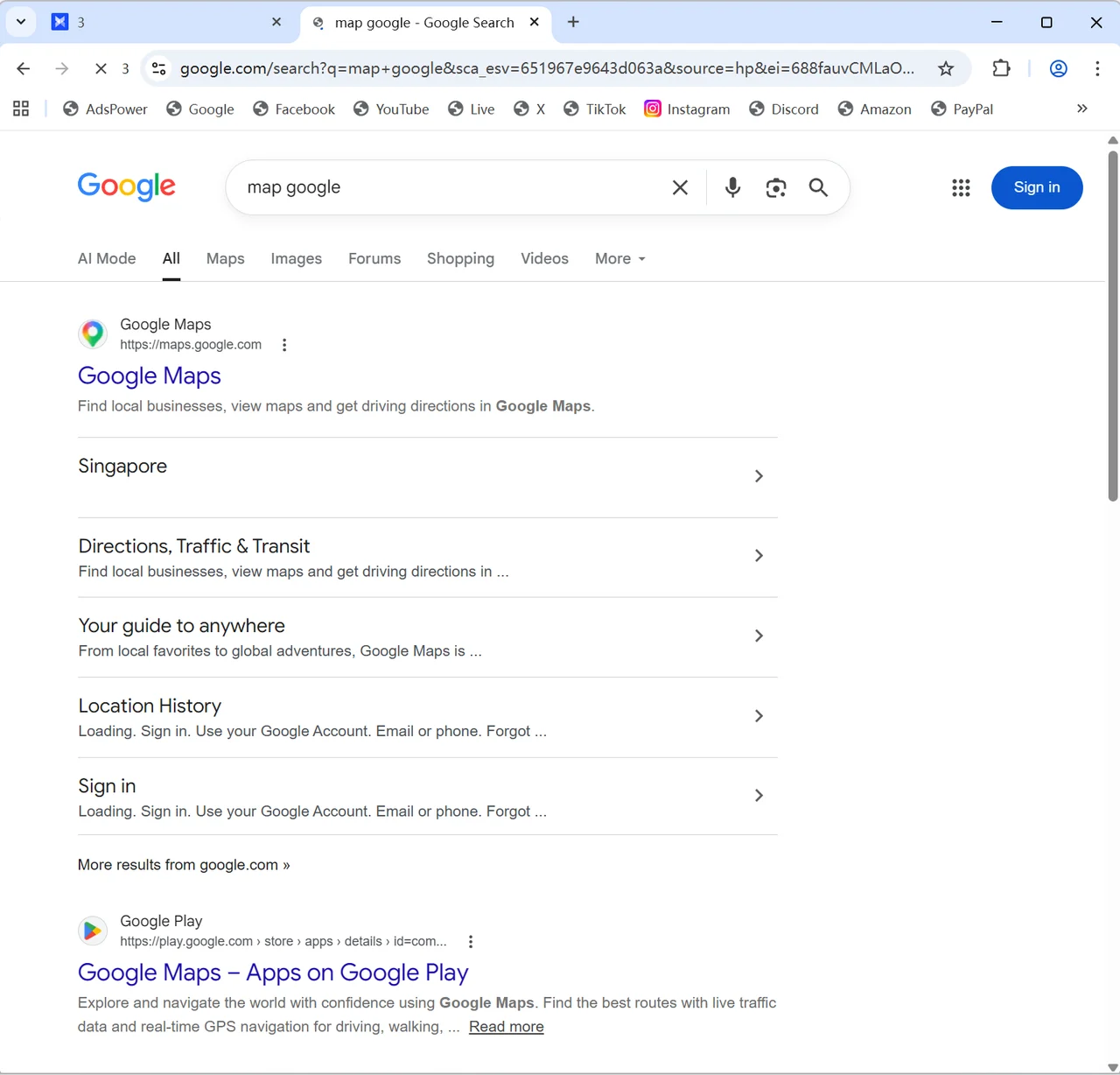 AdsPower browser opened with proxy